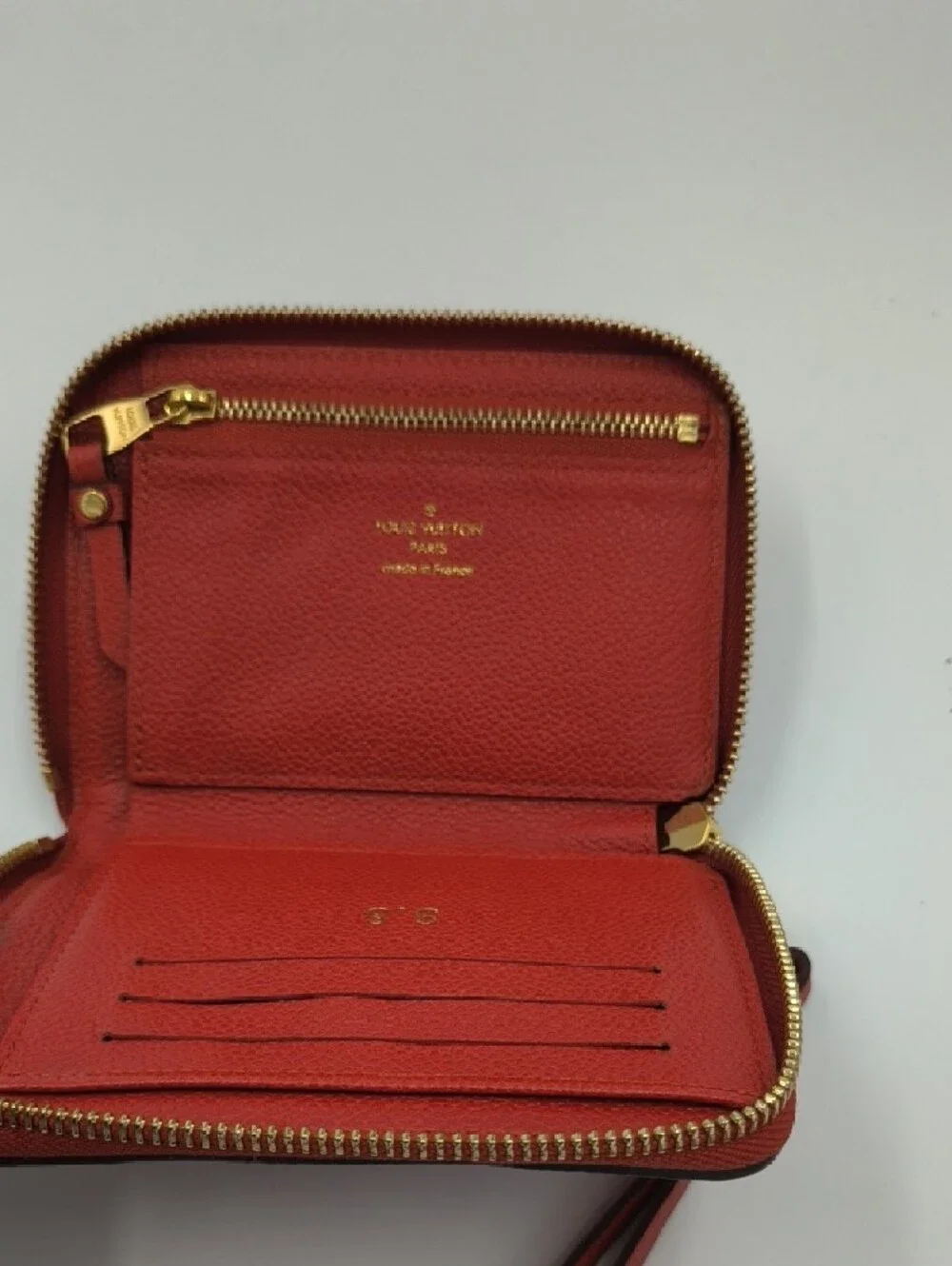 Louis Vuitton Red Empreinte Leather Zippy Coin Purse Wallet